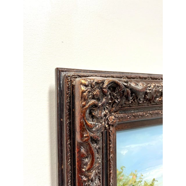 Wood 20th Century Original Oil Impasto on Canvas Painting - European Countryside - Unsigned For Sale - Image 7 of 12