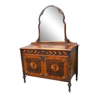 1920s Vintage Peck & Hills Furniture Co. Art Nouveau Vanity Dresser For Sale