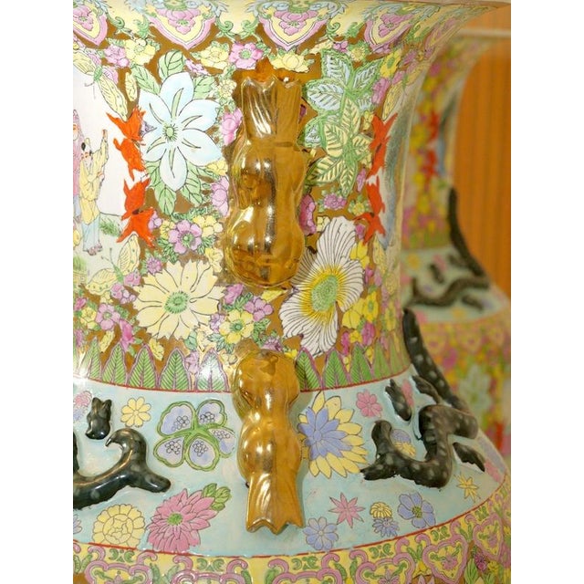 Large 20th Century Vintage Porcelain and Chinese Canton Vases, 1901, Set of 2 For Sale - Image 16 of 18