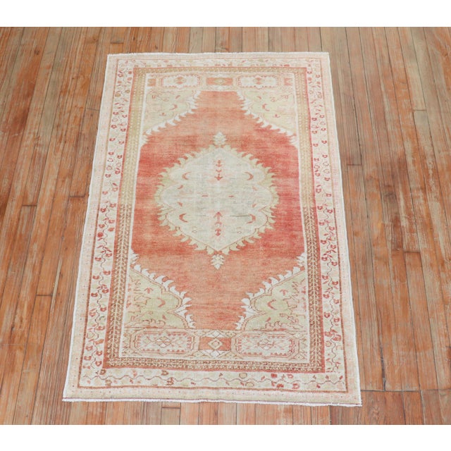 Vintage Zabihi Collection Soft Red Turkish Rug - 3'1" x 5' For Sale In New York - Image 6 of 8