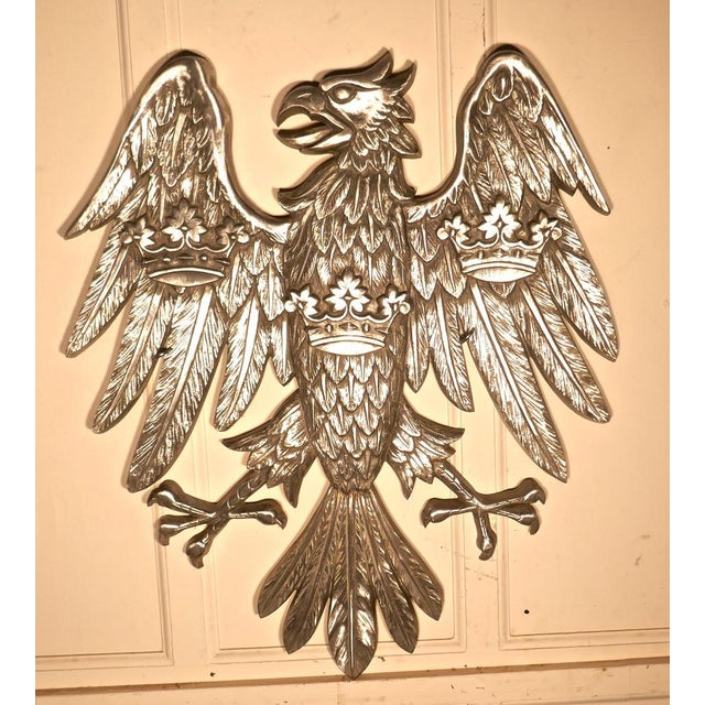 Metal Large Spread Eagle Wall Plaque, 1920s For Sale - Image 7 of 8