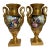 19th Century French Old Paris Gilt Porcelain Swan-Handle Urn Vases – Pair For Sale