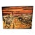 1970s Original Expressionist Oil Painting "Holocaust" by Geraldine J. Vanderbeek – Large Signed Post-War Cityscape For Sale