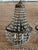 Matching pair of vintage Hollywood Regency / French Empire-style basket wall sconces (often referred to as "sac à perles"...
