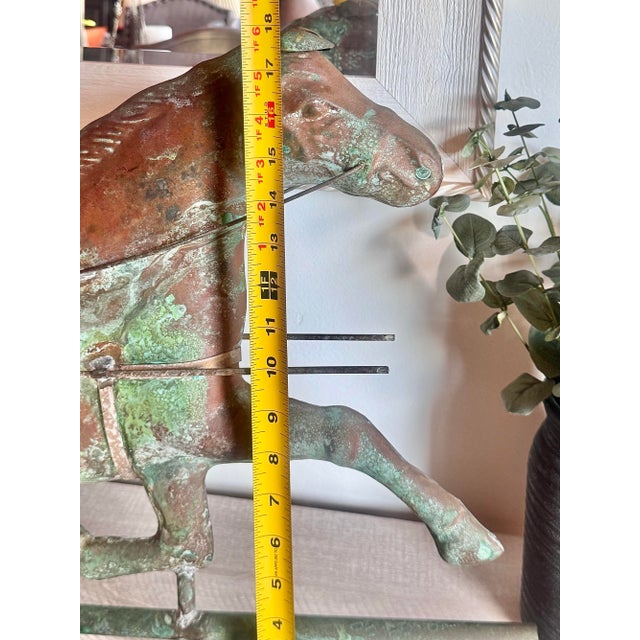 Antique Copper Horse & Sulky with Driver Weathervane Exceptional antique copper weathervane depicting a horse and sulky...