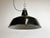 Industrial Black Enamel Factory Ceiling Lamp with Cast Iron Top, 1950s For Sale - Image 6 of 16