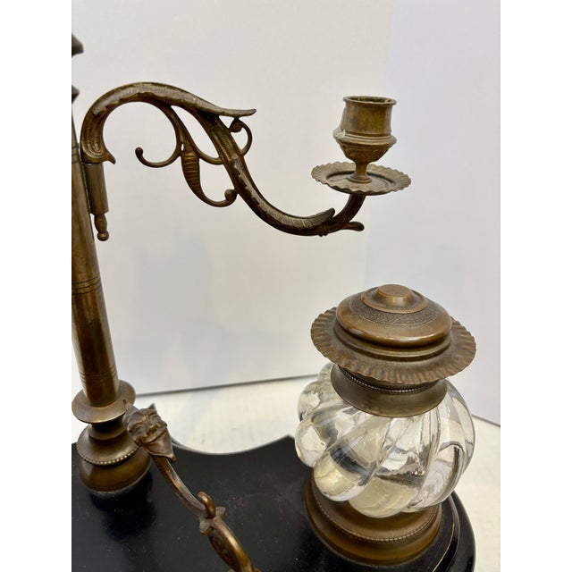 Superior 19th Century Double Inkwell Desk Set For Sale - Image 13 of 16