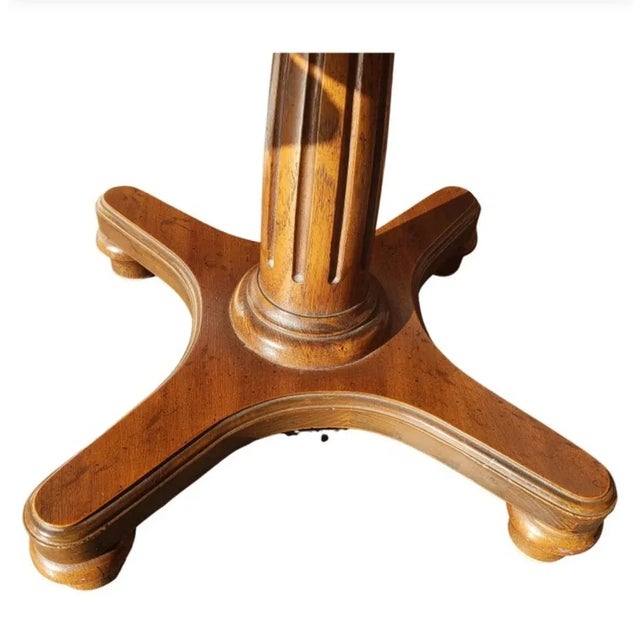 Heritage Furniture Heritage Furniture Walnut Book Matched Top Pedestal Side Tables, Circa 1967 For Sale - Image 4 of 10