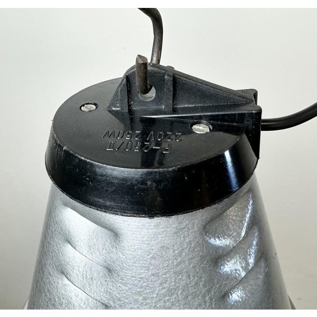 Industrial Grey Aluminium Cage Pendant Lamp, 1970s For Sale - Image 11 of 18