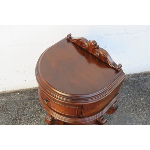 Early 1900s Hand Carved Nightstand Bedside Side End Table 5821a For Sale In Miami - Image 6 of 12