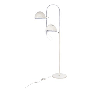 Vintage Adjustable Floor Lamp in Iron and Glass, Italy, 1960s For Sale
