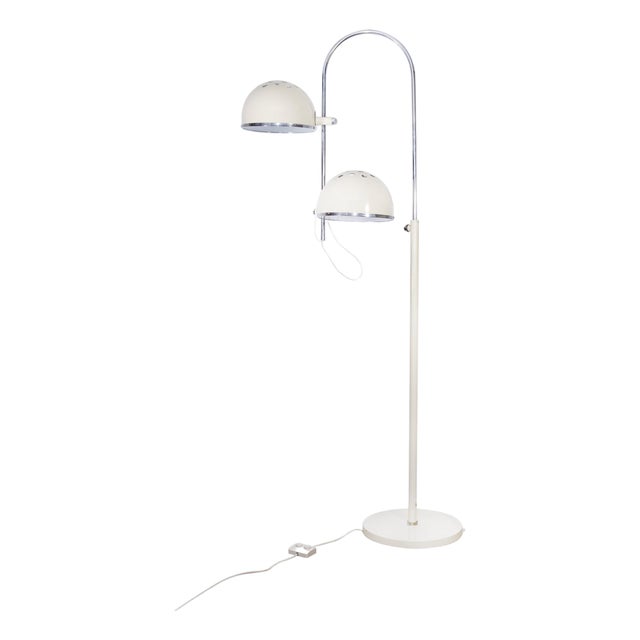 Vintage Adjustable Floor Lamp in Iron and Glass, Italy, 1960s For Sale