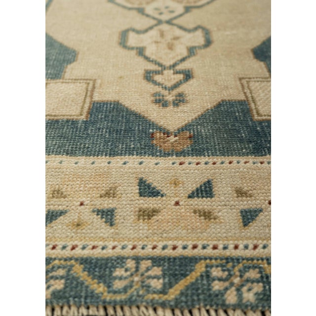 Turkish Turkish Mini Rug Oriental Hand Knotted Vintage Rug 1'8" x 4' #21148 For Sale - Image 3 of 8