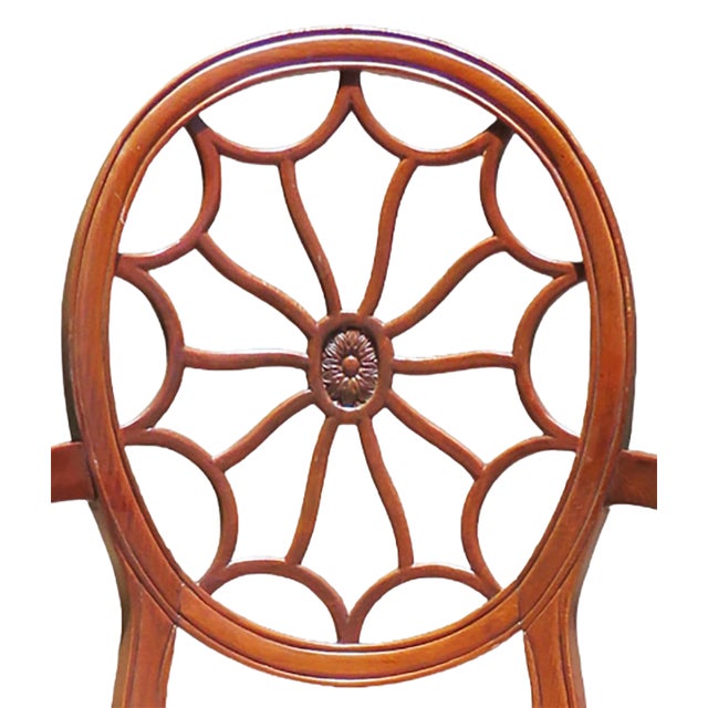 Mid 20th Century Vintage Spider Back Regency / Hepplewhite Style Chair For Sale - Image 5 of 7