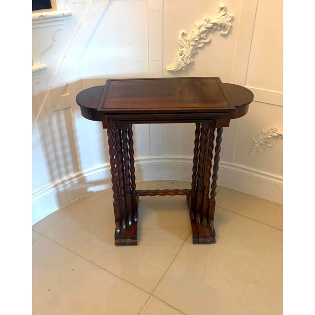 Antique Regency Rosewood Nest of Four Tables with Integrated Chess Table, 1830, Set of 4 For Sale - Image 6 of 18