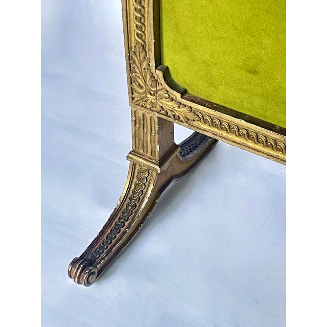 Antique Giltwood Floral &Velvet Fireplace Screen For Sale - Image 11 of 12