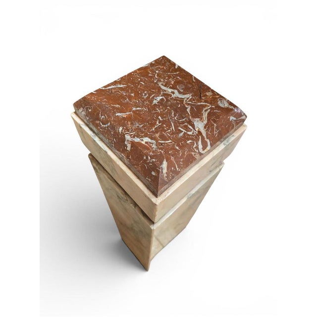 Art Deco Pedestal in Red Marble, Early 20th Century For Sale - Image 6 of 13