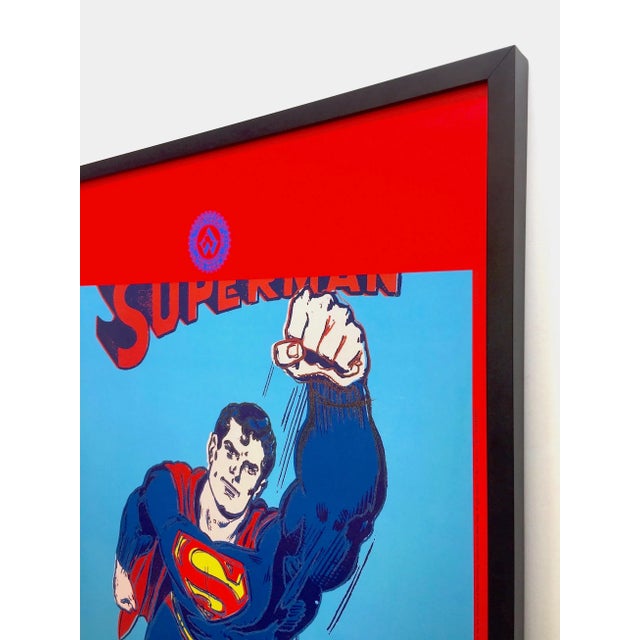 Red Andy Warhol Foundation 1996 1st Edtn Lithograph Print Framed Collector's Pop Art Poster " Superman " 1981 For Sale - Image 8 of 13