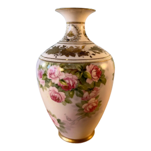 Antique Floral Porcelain Morimura Vase