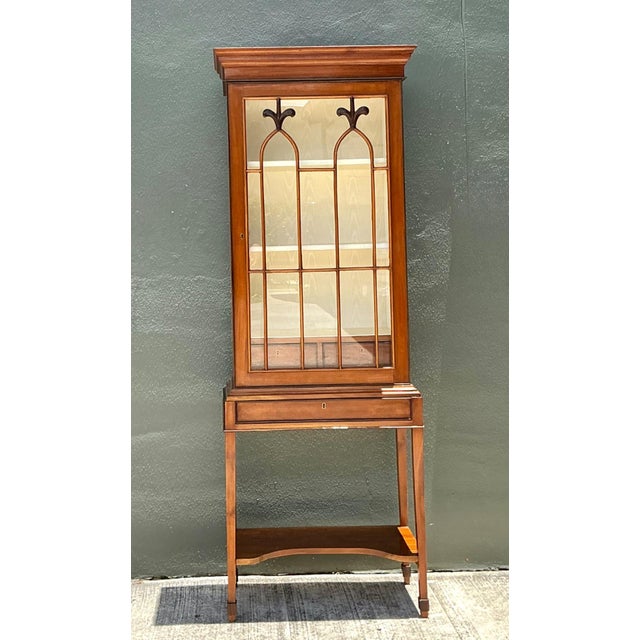 Vintage Mahogany Glass Display Cabinet For Sale - Image 15 of 16