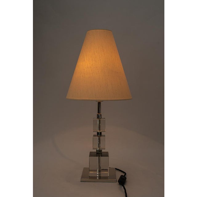Large Art Deco Nickel-Plated Table Lamps with Fabric Shades from Bakalowits & Söhne, 1920s, Set of 2 For Sale - Image 14 of 18