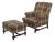 Southwood Plaid Upholstered Country Wing Chair & Ottoman For Sale