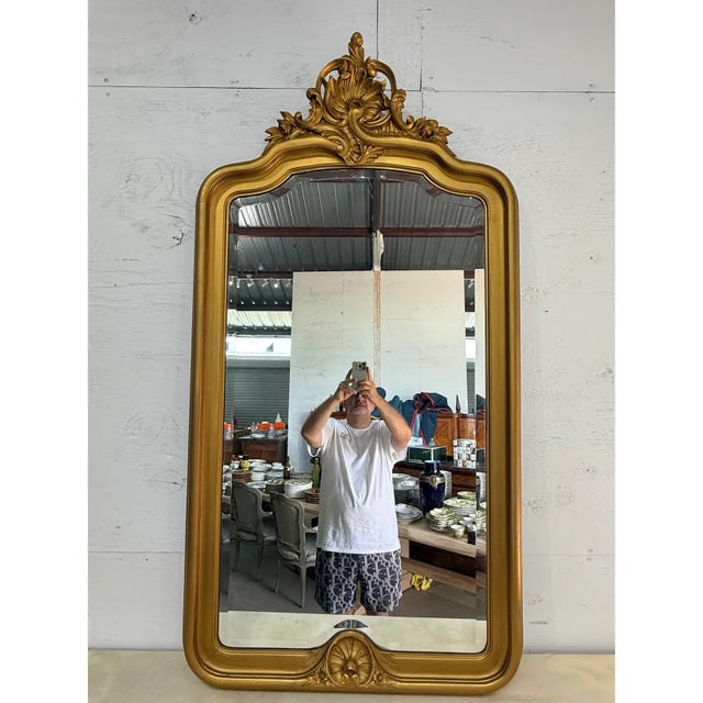 19th Century Large French Louis Phillipe Carved and Giltwood Mirror For Sale - Image 11 of 13