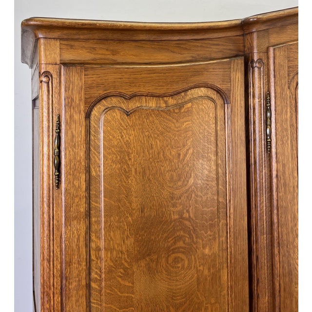 Vintage French Louis XVI Style Wardrobe in Oak For Sale - Image 4 of 12