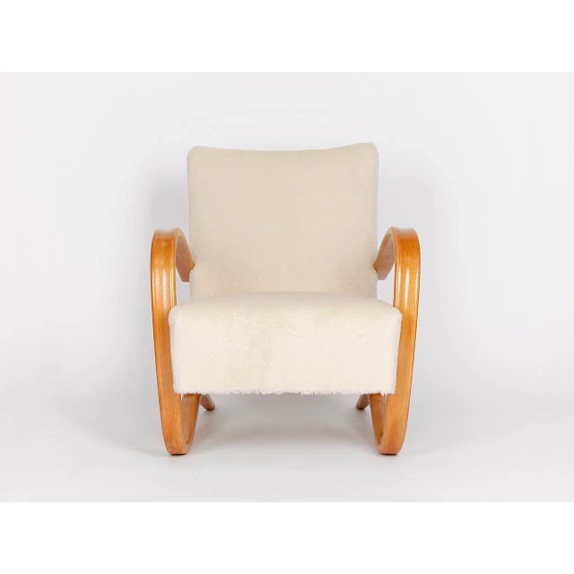 Ivory Art Deco Model H 269 Lounge Chair by Jindřich Halabala for UP Závody, 1930s For Sale - Image 8 of 10