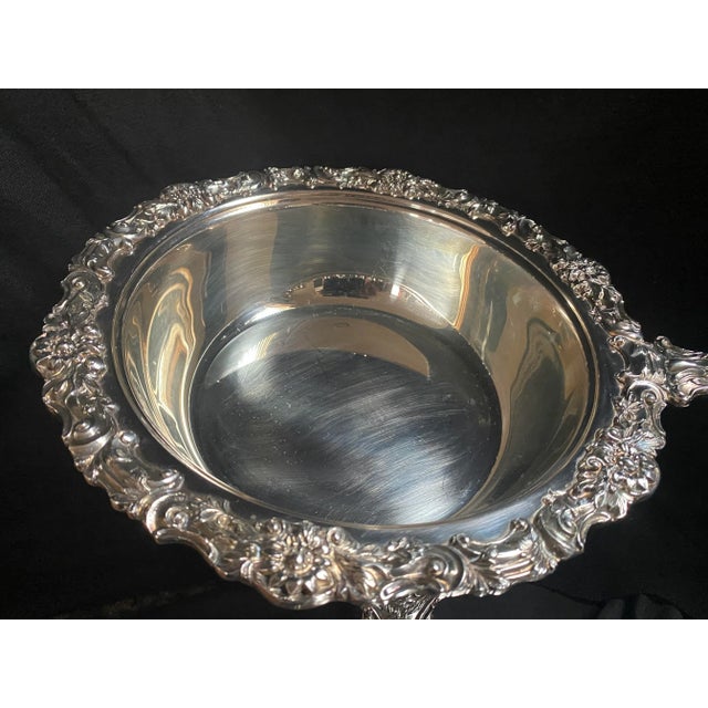 Mid 20th Century Ornate Silver Plated Chafing Dish For Sale - Image 4 of 12