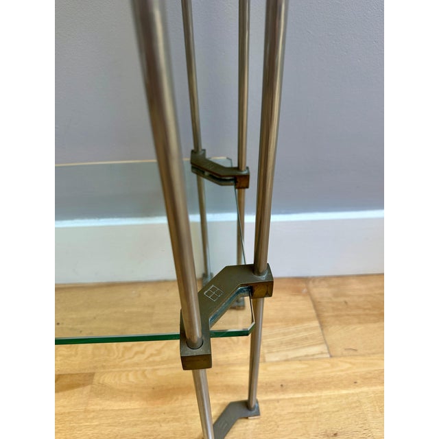 Brass and Glass 2-Tier Console Table by Peter Ghyczy, 1970 For Sale - Image 3 of 13