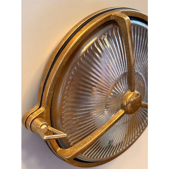 Pasaco Nautical Brass Wall Sconce – Outdoor Coastal Weatherproof Light For Sale - Image 9 of 9