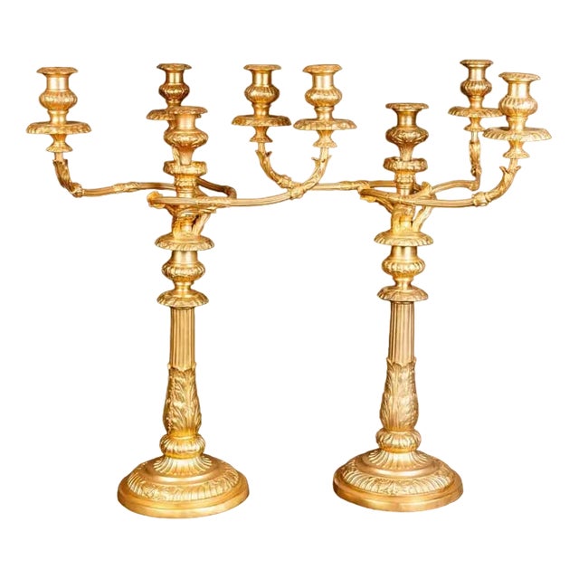 Gilt Candleholders by Matthew Boulton, Set of 2 For Sale
