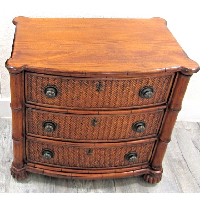 Coastal Tommy Bahama Landis Hall Bamboo Commode Chest Lexington Home Brands LHB 513-621 For Sale - Image 3 of 18