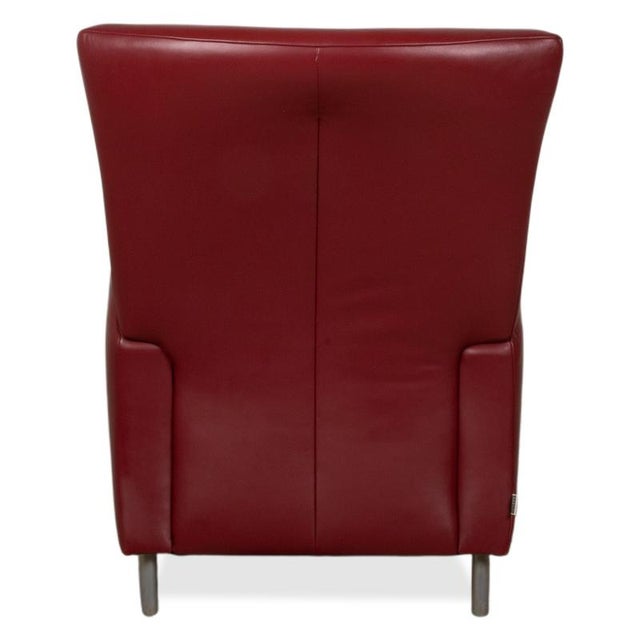 Leather Armchair Red Bordeaux by Ewald Schillig For Sale - Image 11 of 14
