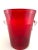 1960s Vintage Murano-Style Ruby Red Art Glass Ice Bucket With Clear Scroll Handles For Sale - Image 5 of 12