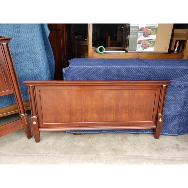 Vintage Ethan Allen Empire Mahogany Queen Headboard and Footboard 2