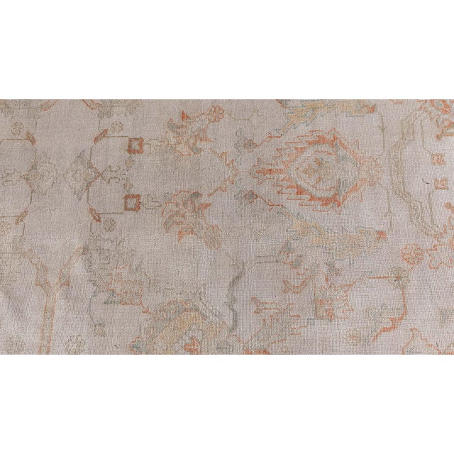 Authentic Turkish Oushak Handmade Wool Rug For Sale In New York - Image 6 of 7
