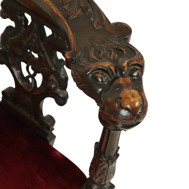 Antique Italian Oak Corner Chair, 1890s For Sale - Image 12 of 18