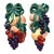 Vintage 1995 Burwood Products Co. Fruit Wall Plaques Set of 2 | Grapes, Peaches & Cherries For Sale