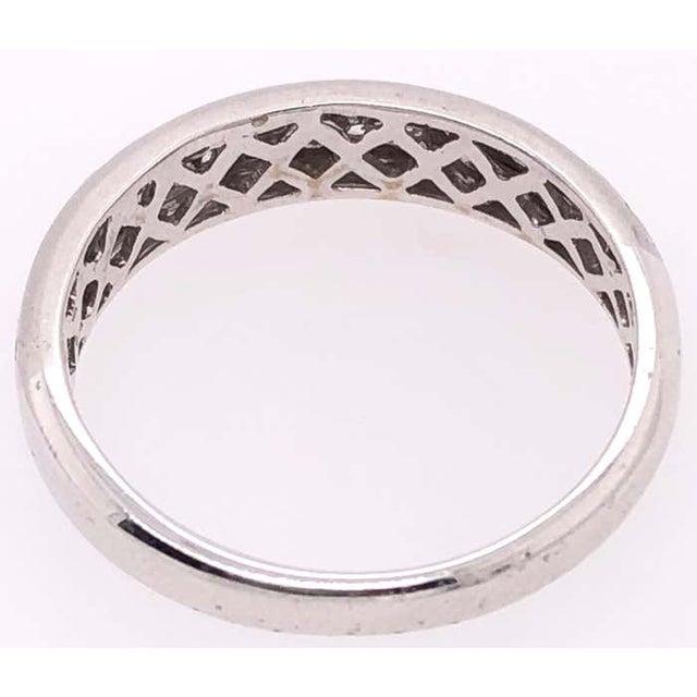 Metal 18 Karat White Gold and Diamond Wedding Band Bridal Ring, Size 6.5 For Sale - Image 7 of 7
