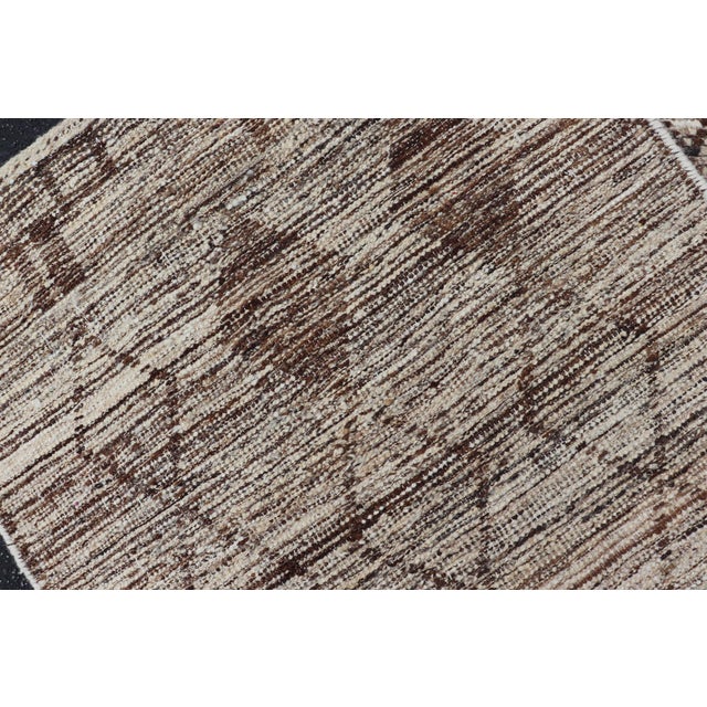 Modern Moroccan Style Tribal Runner With Geometric Patterns in Browns and Cream For Sale - Image 12 of 12