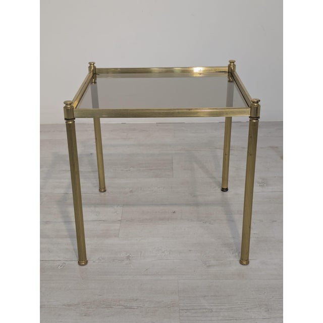 Vintage Brass Coffee Table with Smoked Glass, 1975 For Sale - Image 4 of 11