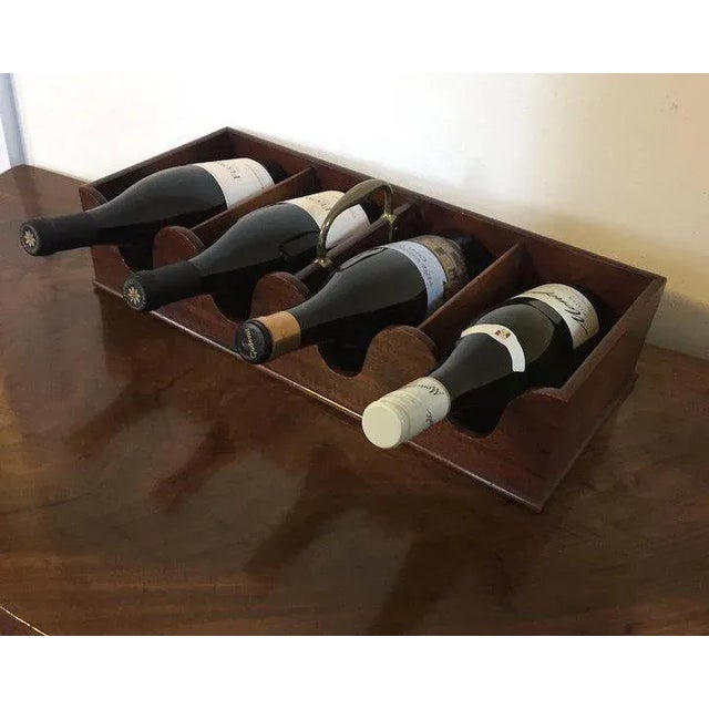 Antique early 19th century English Georgian mahogany wine bottle caddy circa 1800 - 1810. Nicely dovetailed construction,...