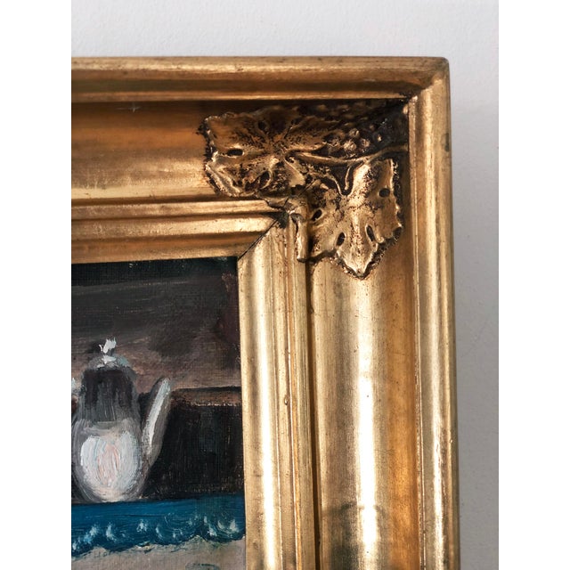 Rustic European Vintage Original Cottage Oil Painting: Framed Interior Flower Art - Unsigned Artist For Sale - Image 3 of 14