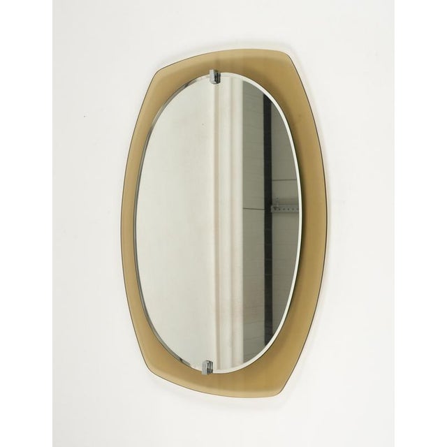 Mid-Century Wall Mirror with Beveled Smoked Glass Frame attributed to Veca, Italy, 1970s For Sale - Image 9 of 12