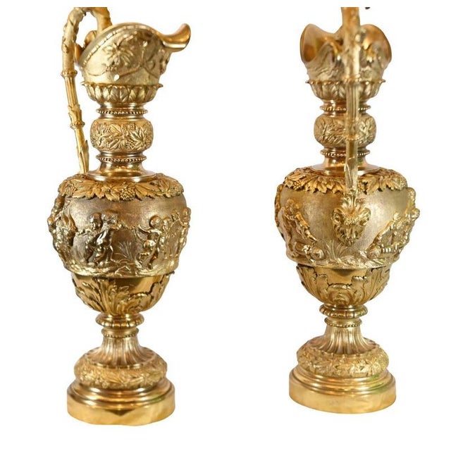 Antique French Gilt Jugs, 1840, Set of 2 For Sale - Image 10 of 18