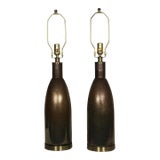 A Pair of Mid-20th Century O Pulegoso Murano Influence Lamps For Sale