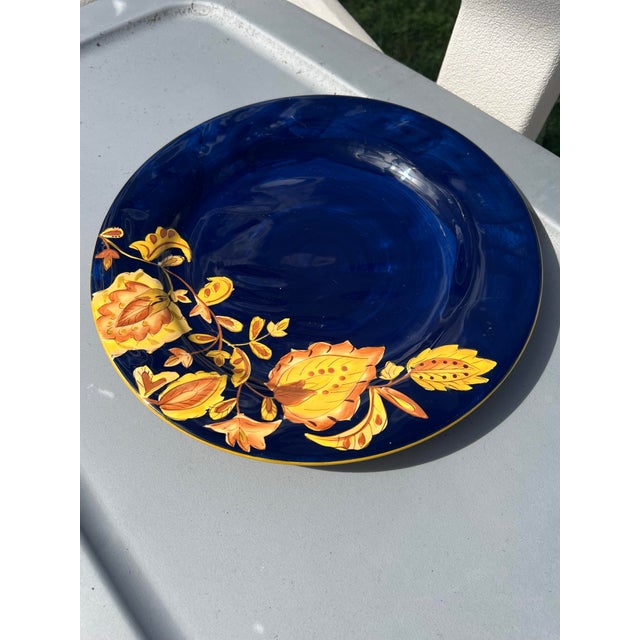 Late 20th Century Late 20th Century Blue & Gold Plate For Sale - Image 5 of 5