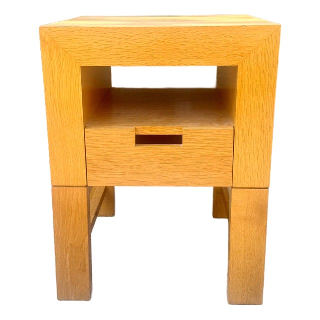 Modern Oak Nightstand or Side Table For Sale